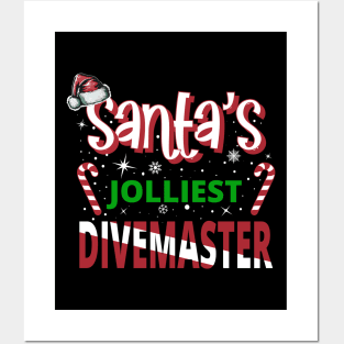 Santa's Jolliest Divemaster - Holiday Funny Christmas Posters and Art